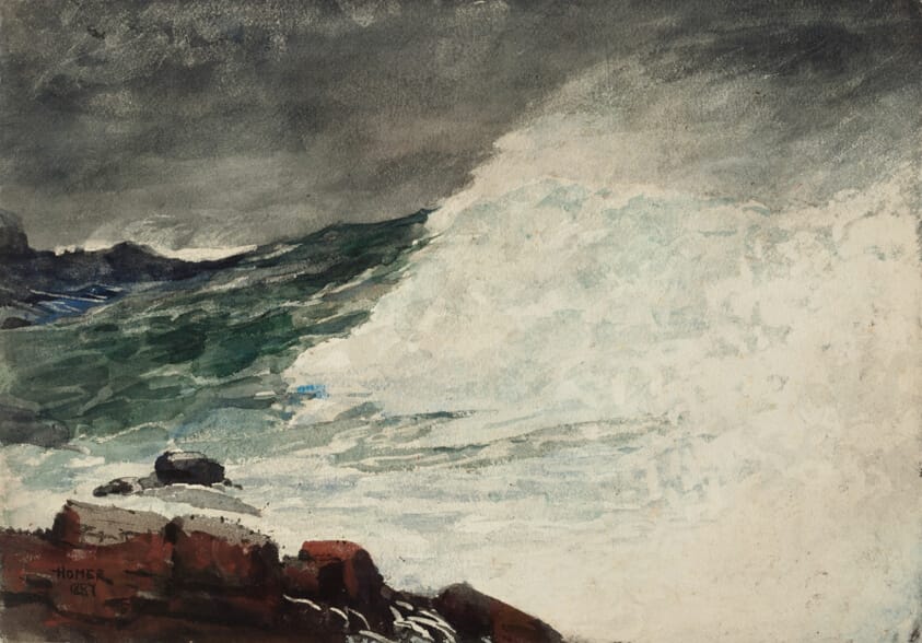 Painting of waves breaking